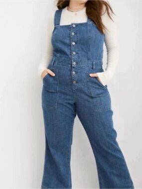Aerie • Denim Kick Flare Overalls